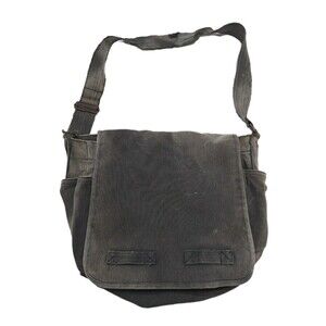 Rothco Canvas Green Brown Messenger Bag Distressed Retro Vintage Army